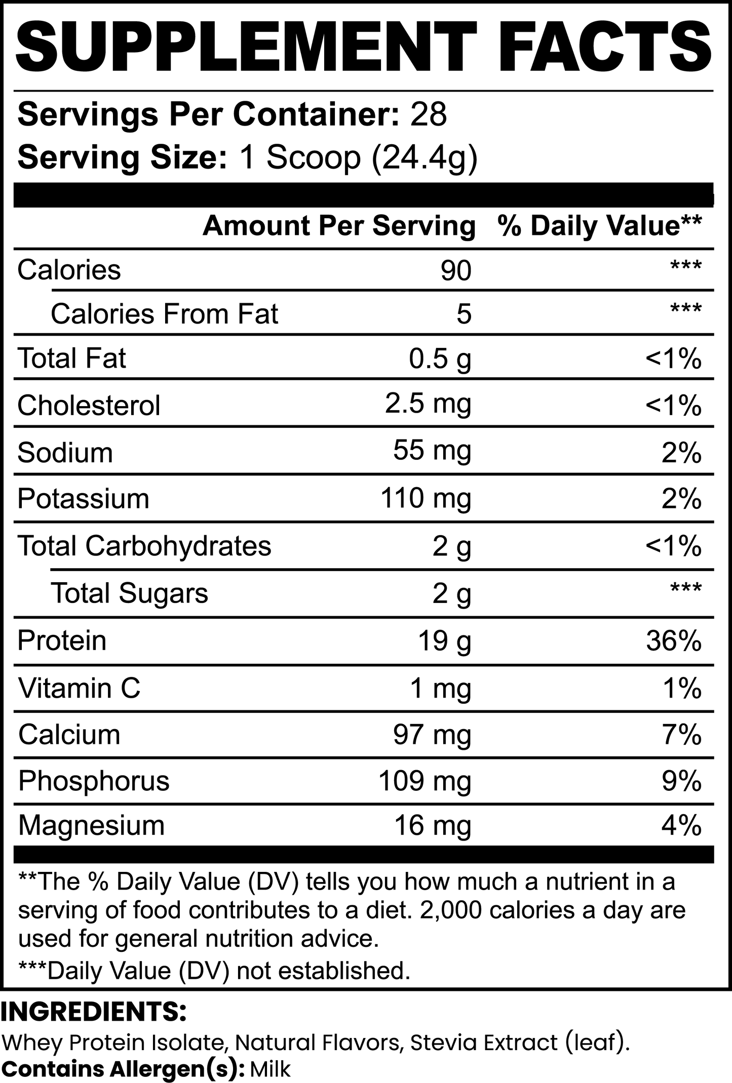 100% Whey Protein Isolate VANILLA - The highest Quality Form of Whey