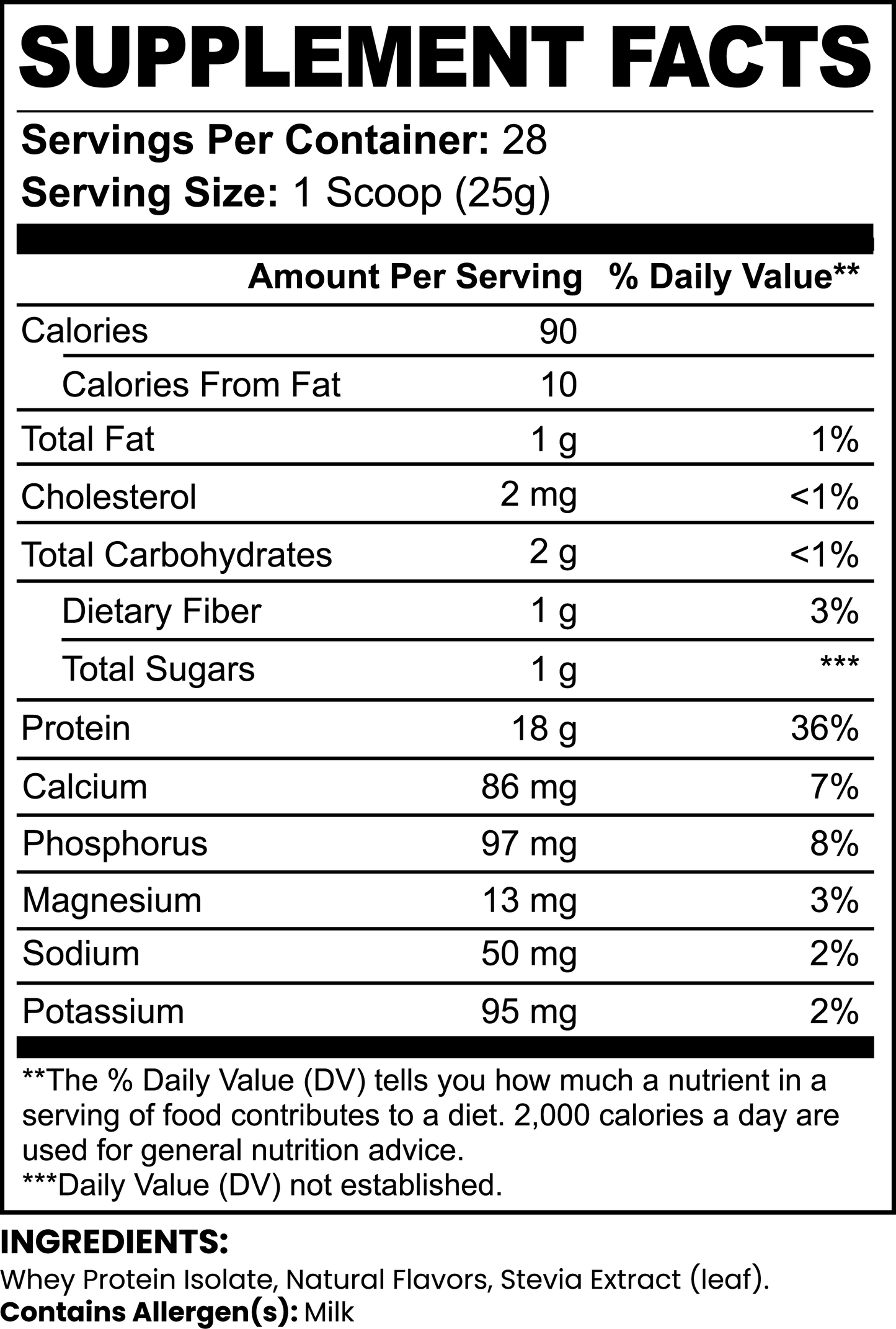 100% Whey Protein Isolate CHOCOLATE - The highest Quality Form of Whey