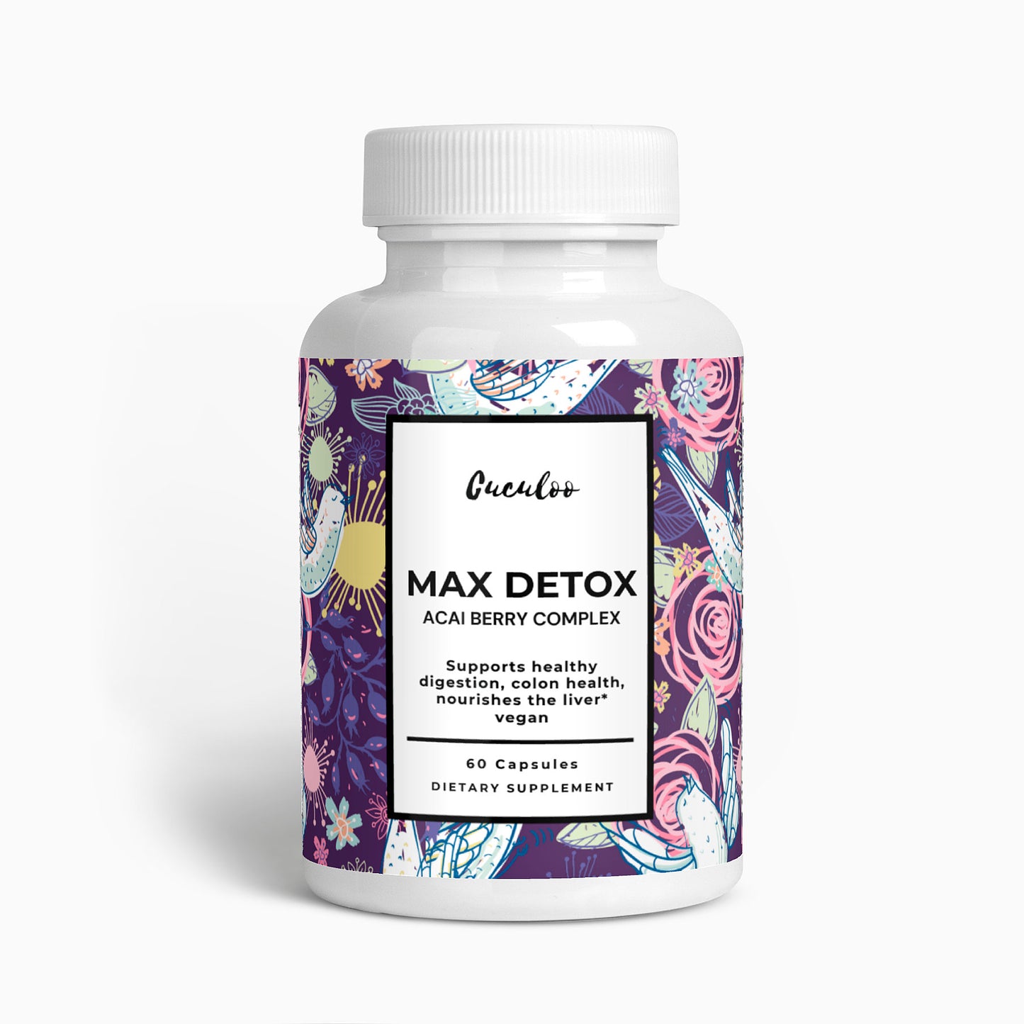 MAX DETOX Acai Berry Complex - 100 % Natural - 60 Capsules