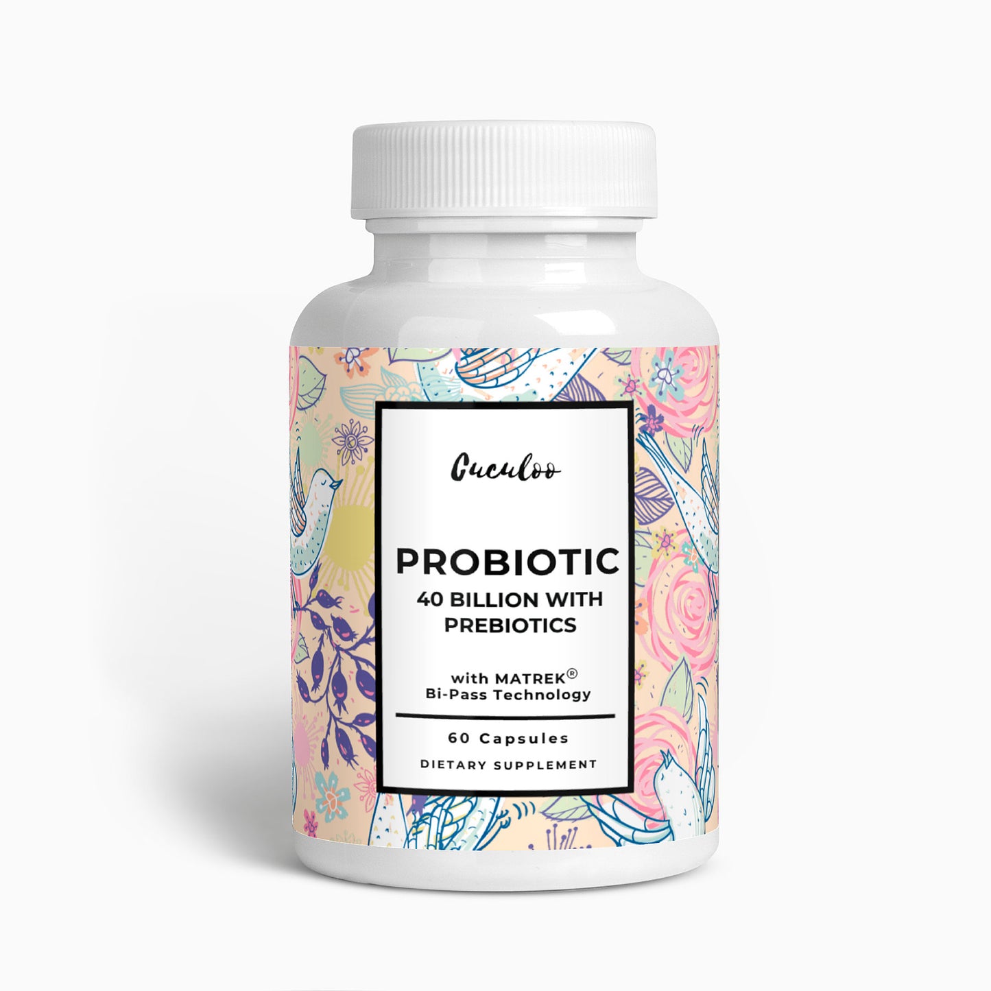 PROBIOTIC 40 Billion with Prebiotics - MAKTREK® Bi Pass Technology - 100 % Natural - 60 Capsules