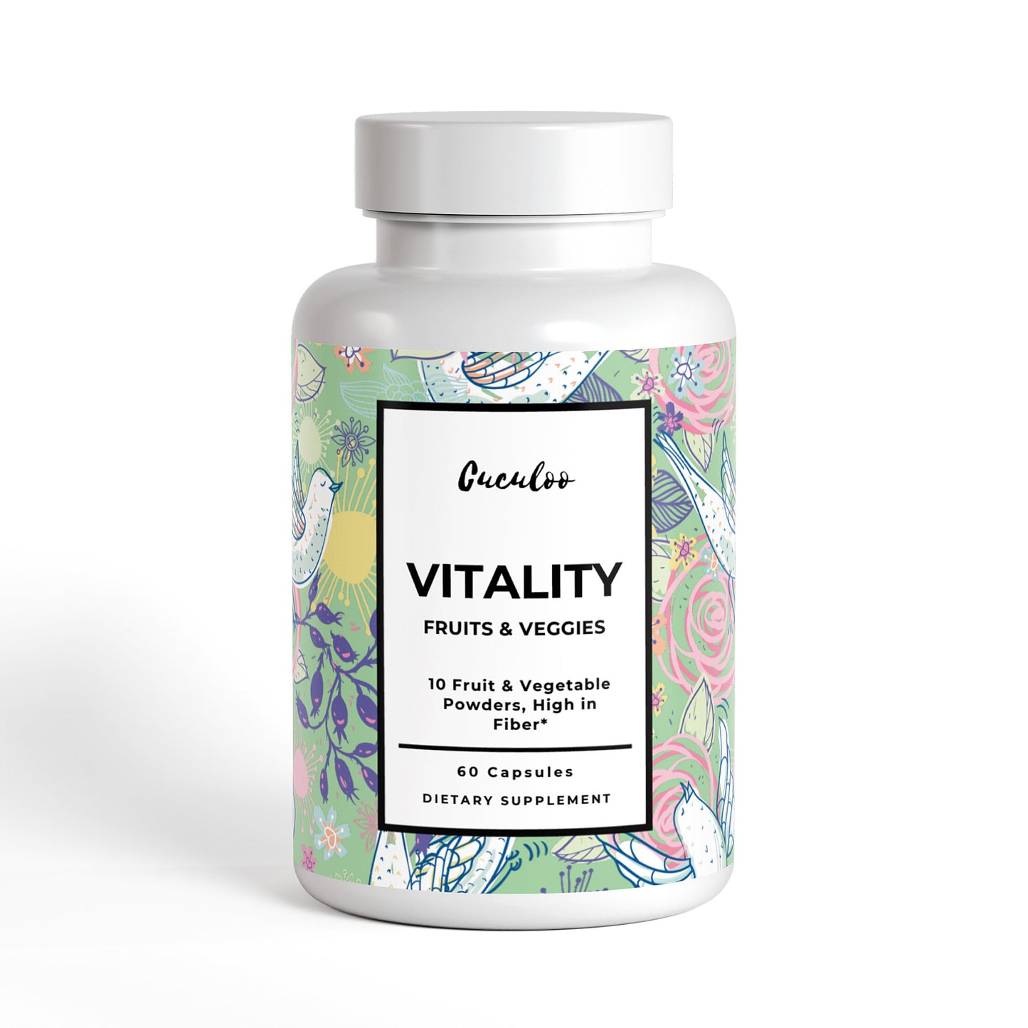 VITALITY FRUIT & VEGGIE POWDER - High in Fiber - 60 Capsules