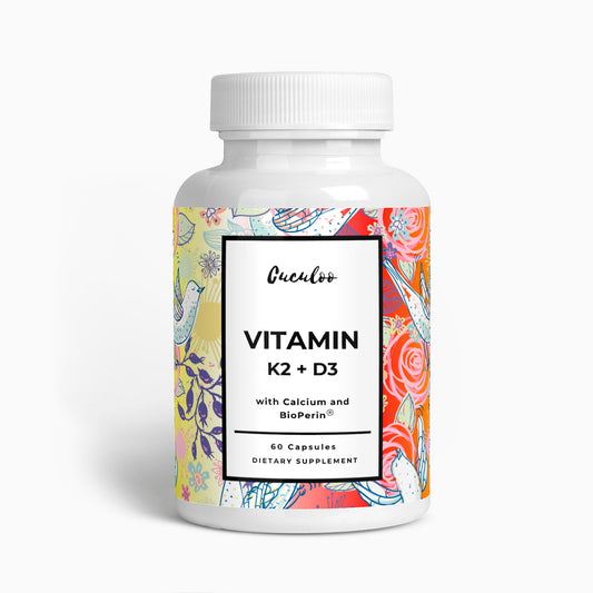 VITAMIN D3 + K2 - with Calcium and BioPerine® - 60 Capsules