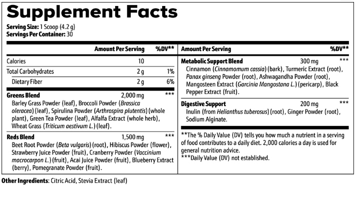 GREENS POWDER - Superfood - 100 % Natural